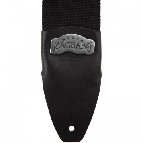  Magrabò Guitar Straps SC Cotton Nero 8 cm Term Core Nero Fibbia Argento