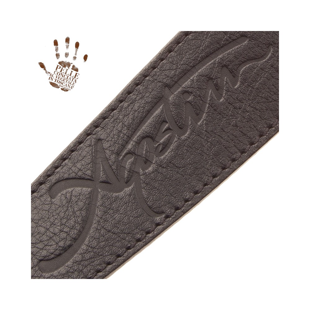 Signature Agostin Custom Guitars Stripe SS Core Nero 6 cm fibbia Recta Argento